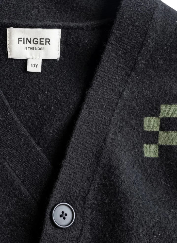 Finger in der Nase - Robin Merino Wolljacke | Schwarz