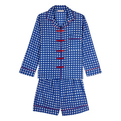 Maria de la Orden - Karierter Cali-Baumwoll-Pyjama | Königsblau