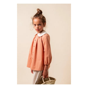 birinit - Bluse mit Claudine-Kragen Dessert Bio-Baumwolle | Russet