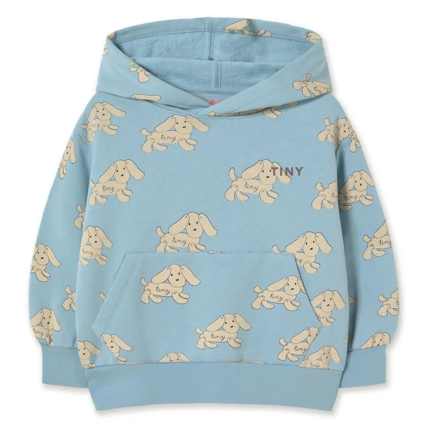 Tinycottons – Kapuzenpullover aus Bio-Baumwolle mit Hundeprint | Hellblau