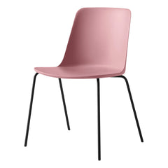 & Tradition - Rely HW65 Stuhl, schwarzer Rahmen | Rosa