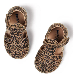 Petit Nord – Klassische Leoparden-Sandalen mit Riemen | Braun