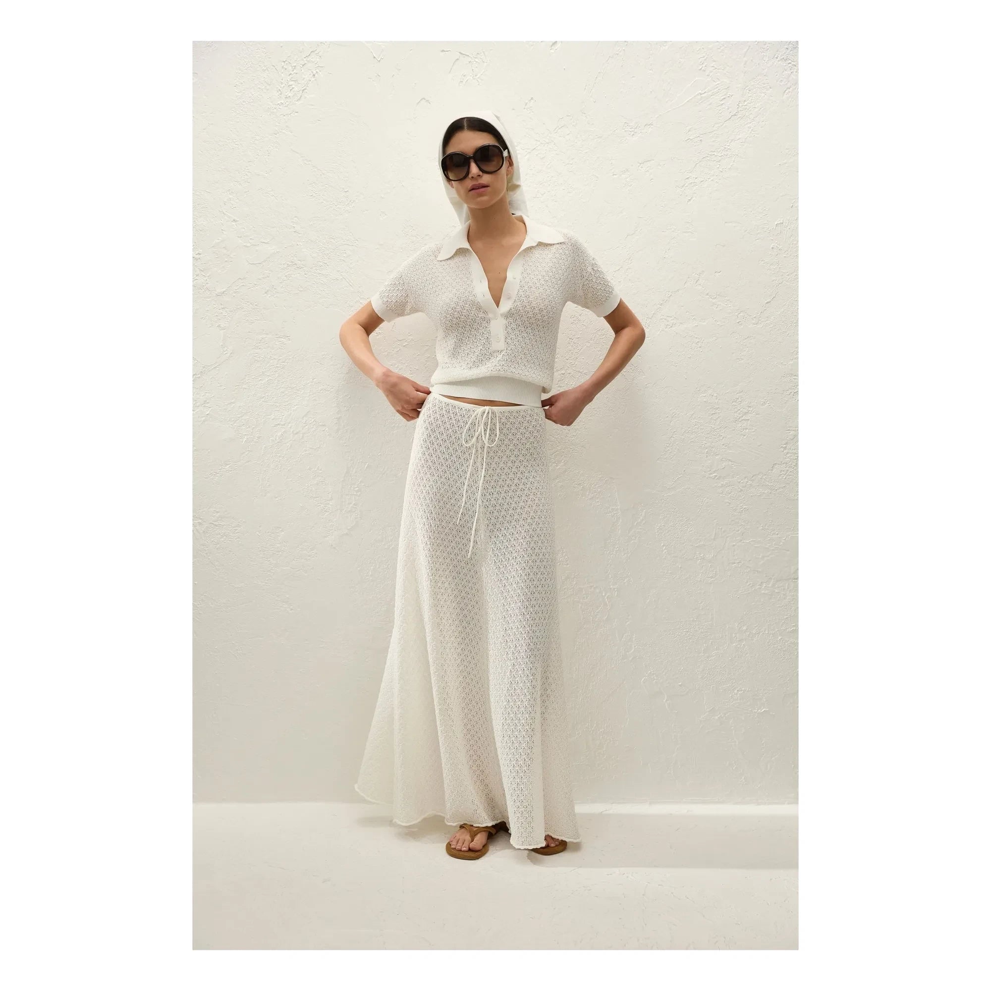 Faithfull the Brand - Polo-Pointelle Lena aus Baumwolle | Ecru