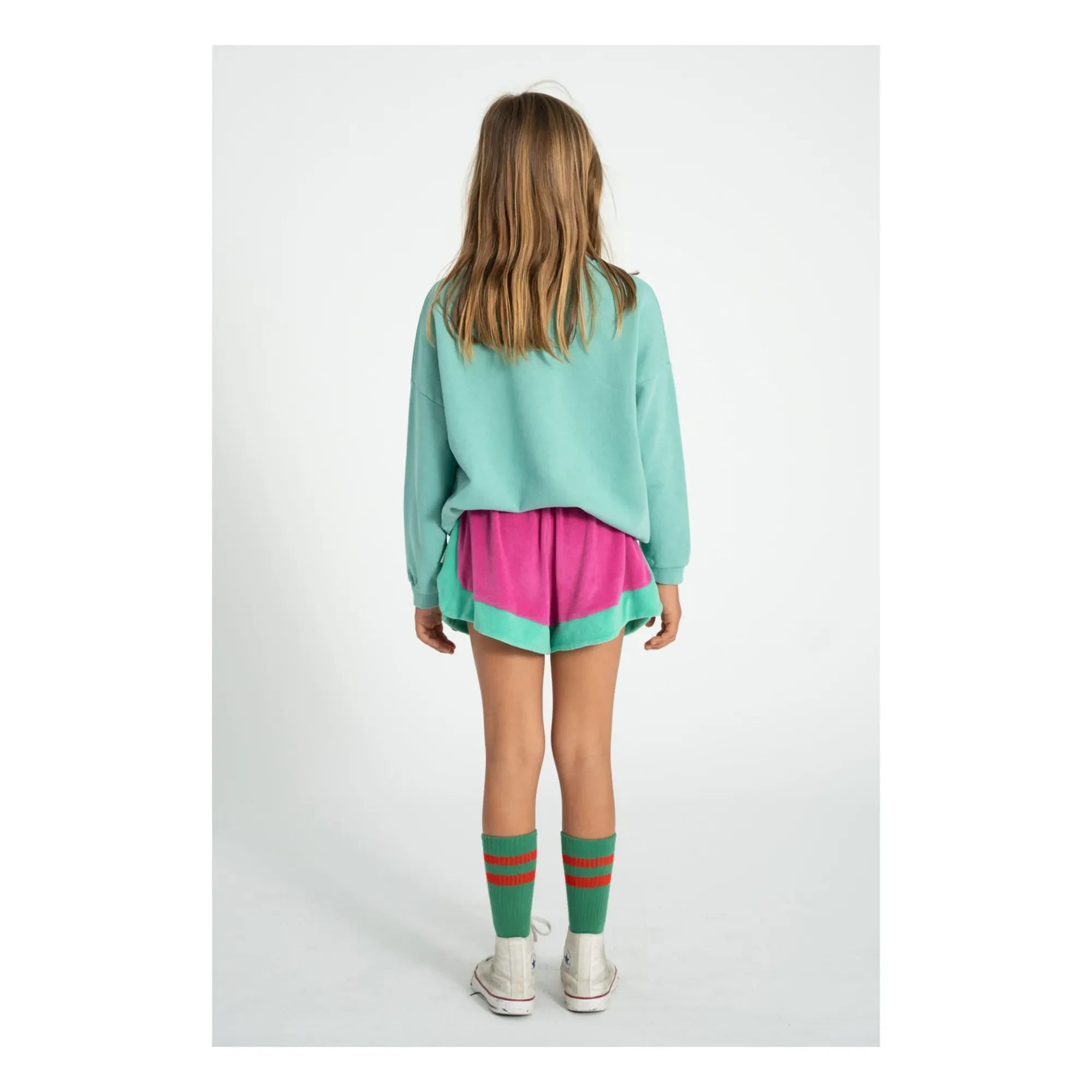 Piupiuchick - Organische Baumwoll-Frottee-Shorts mit Farbblock-Design | Fuchsia