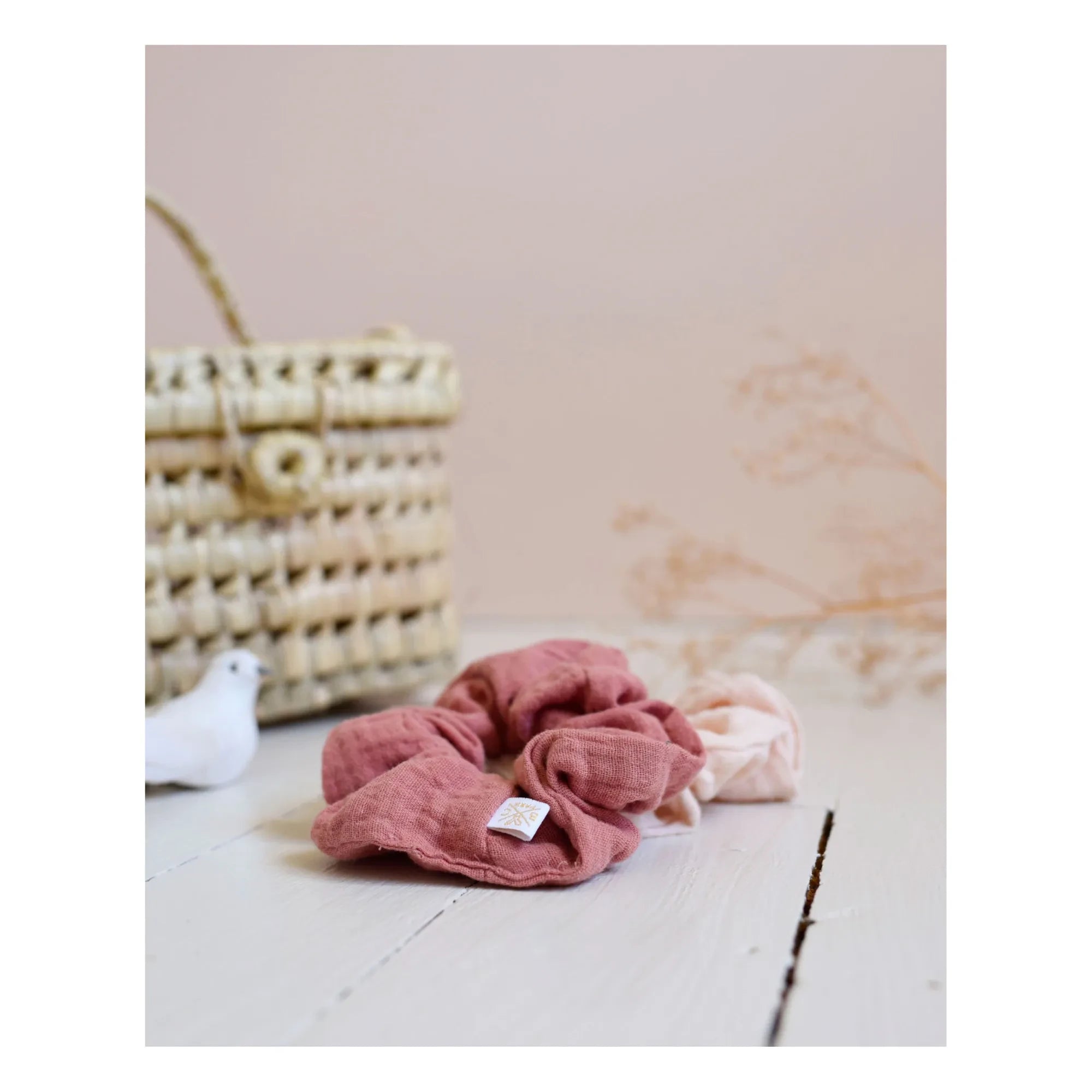 Bachca - Baumwoll-Musselin Haargummi - 2er Set | Rosa