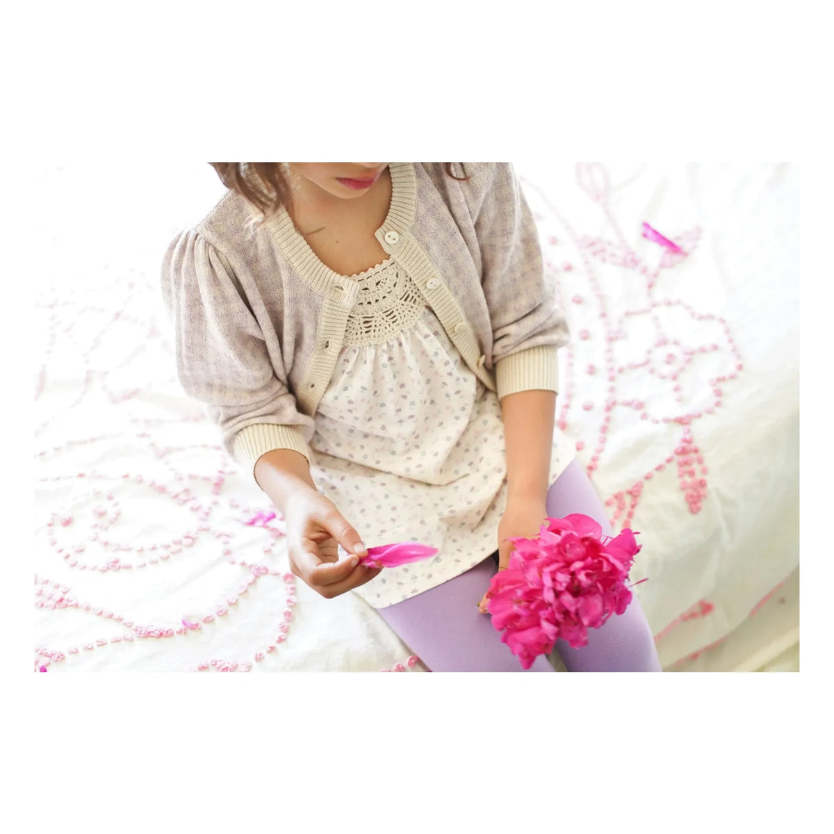 Soor Ploom - Karierter rosa Bio-Baumwoll-Cardigan | Lila