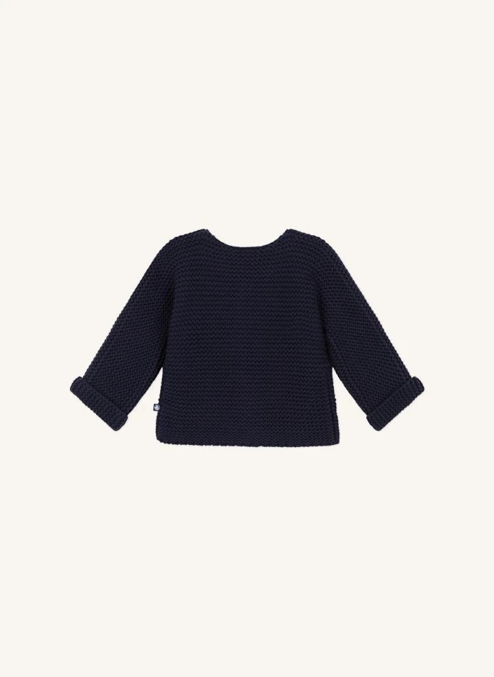 Petit Bateau - Lafa Purl Örgü Hırka | Lacivert
