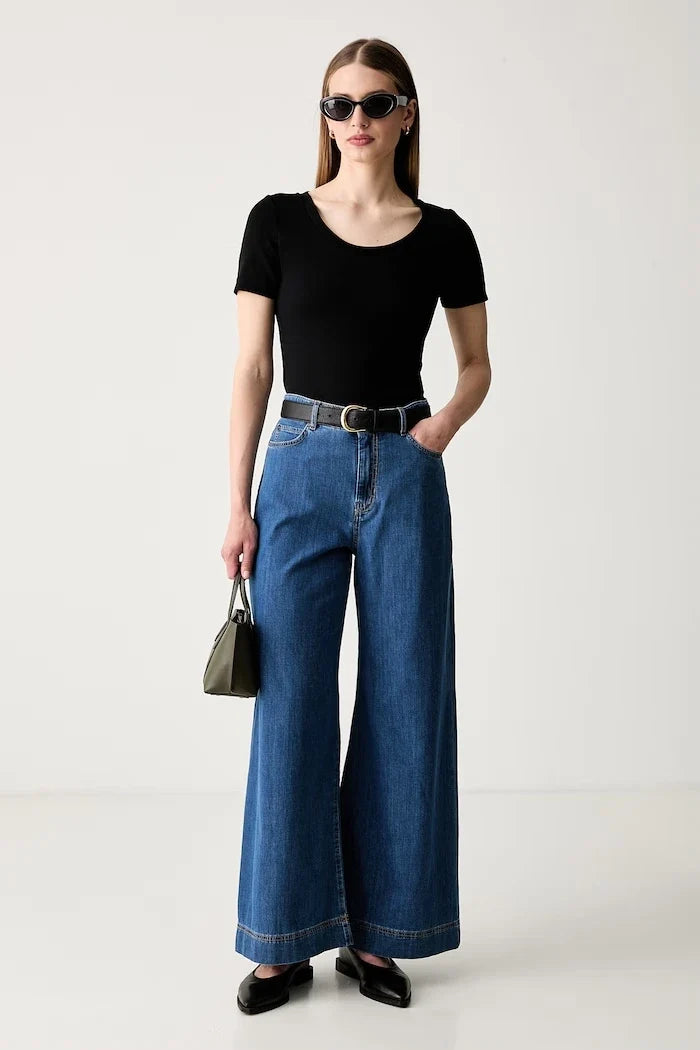 Weekend Max Mara wide leg kadın jean WKDVEGA
