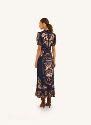 Farm Rio - Lara Kleid | Marineblau