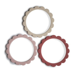 Mushie - Silikon-Beißringarmbänder - 3er-Set | Rosa
