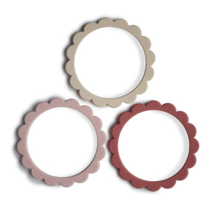 Mushie - Silikon-Beißringarmbänder - 3er-Set | Rosa