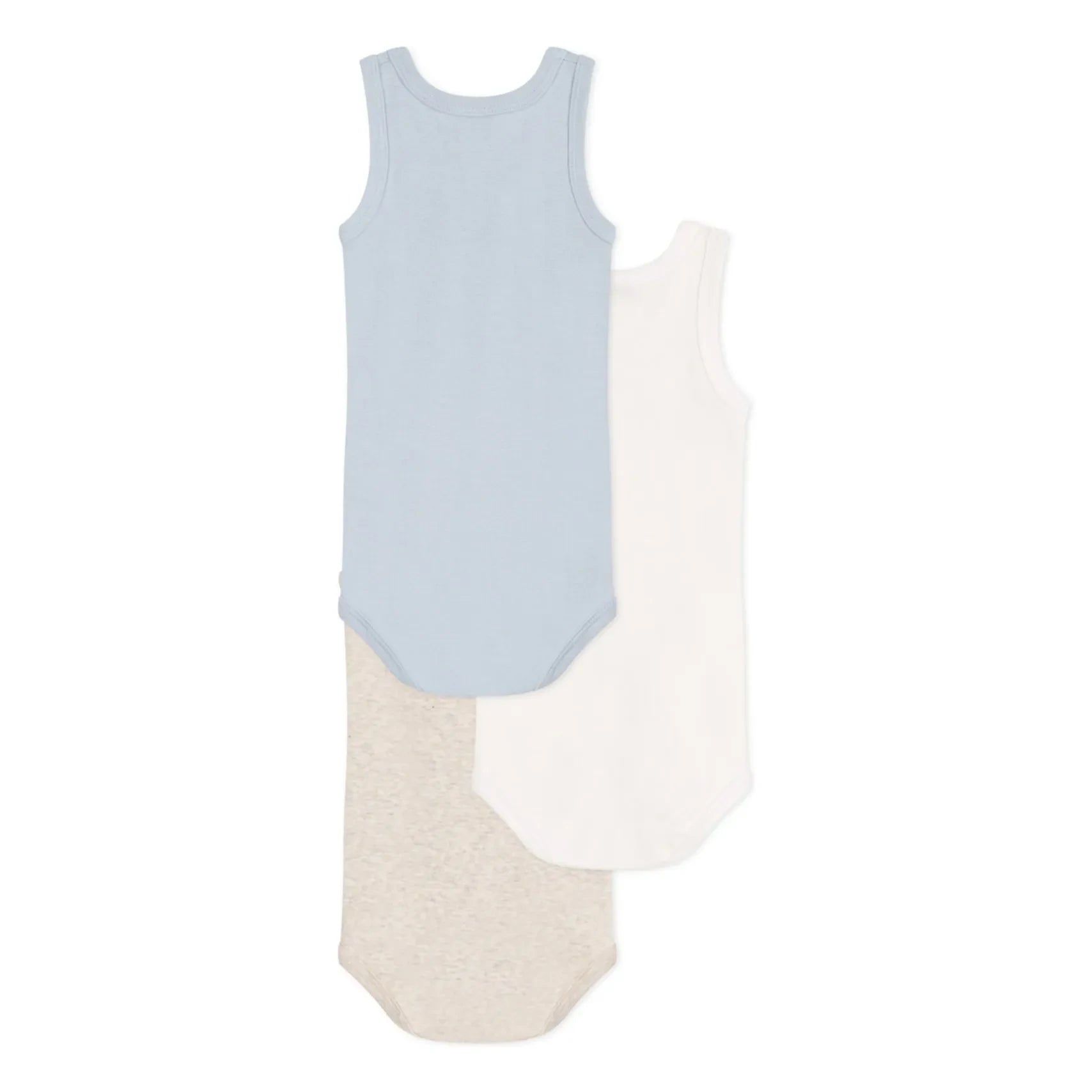 Petit Bateau - 3er-Pack Trägerlose Bodys | Blau