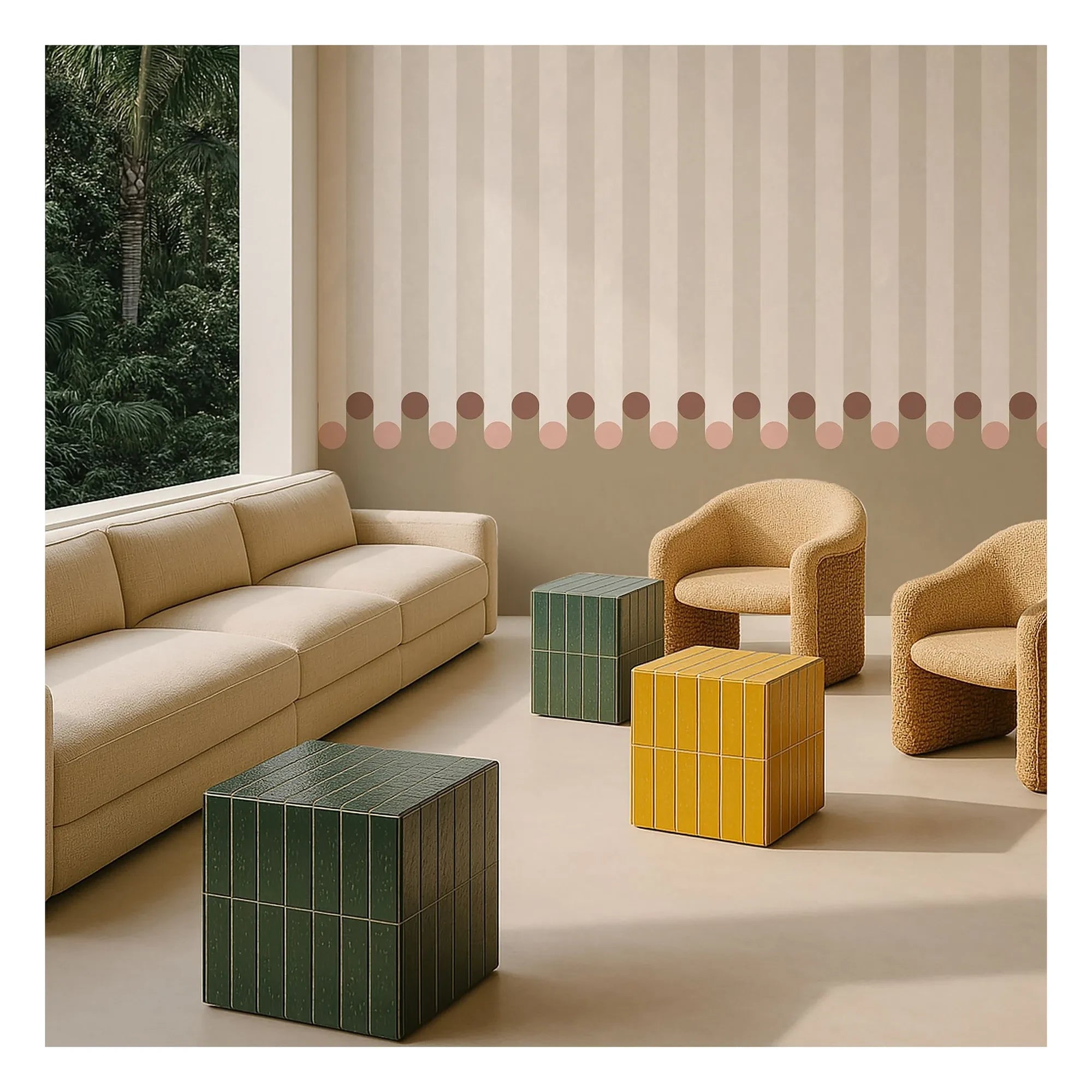 Editor – Dott Tapete – 2-teilig | Beige