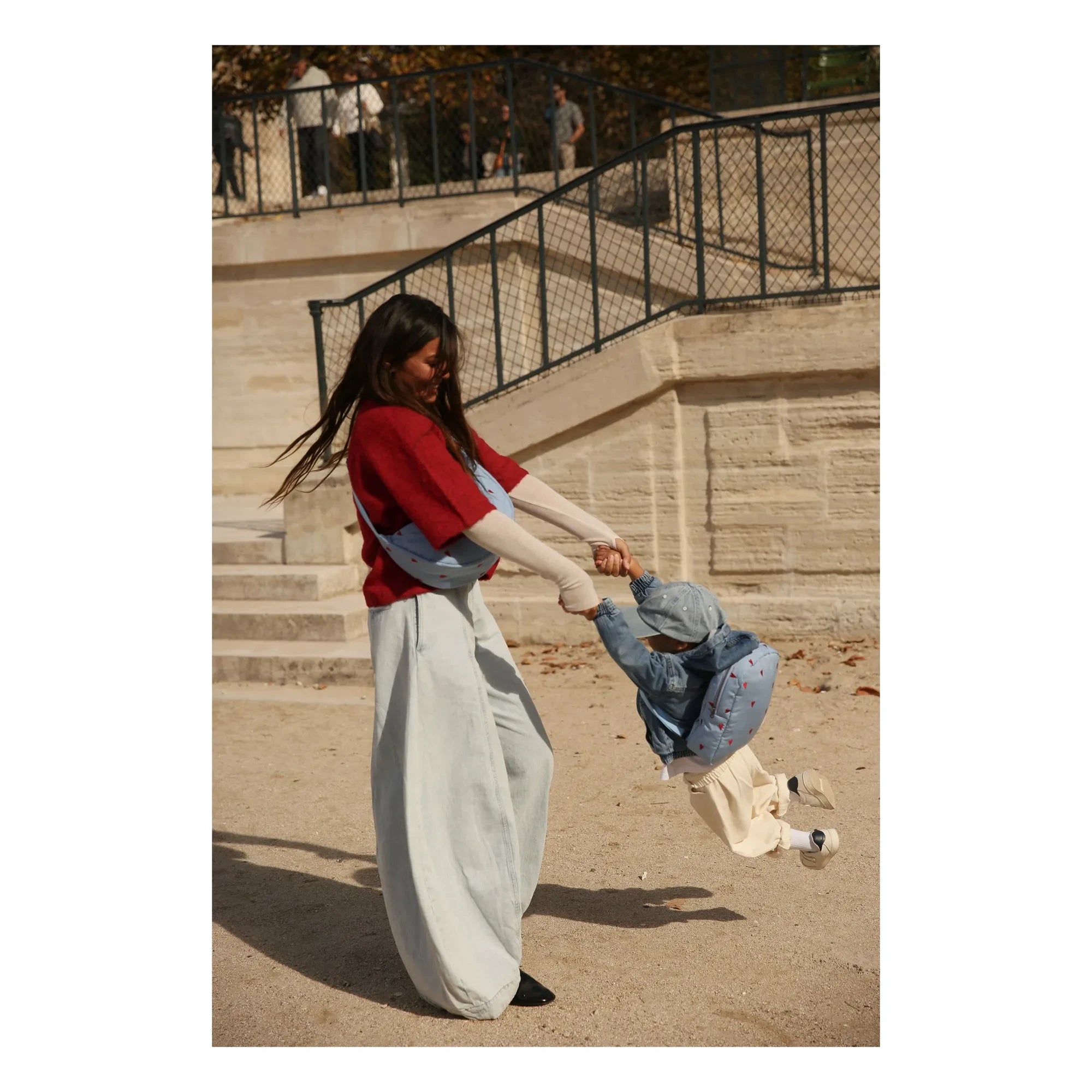 Studio Noos - Puffy Hearts Rucksack | Hellblau