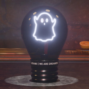 Legami - Dekorative Glühbirnen-förmige Tischlampe - Geist - Glühbirnenfiktio