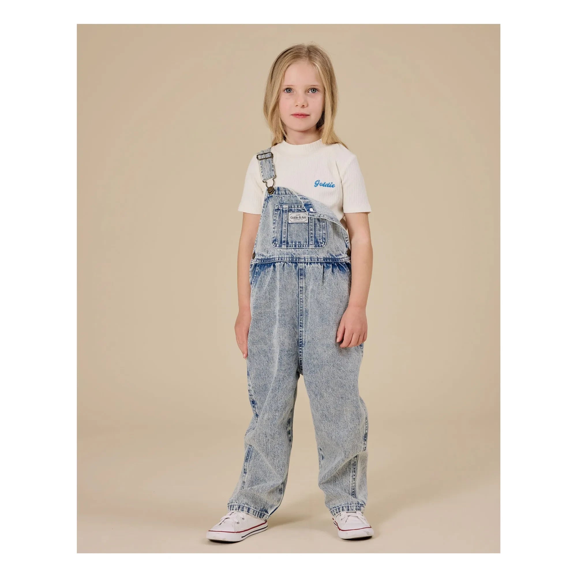 Goldie + Ace - Goldie geripptes T-Shirt | Weiß