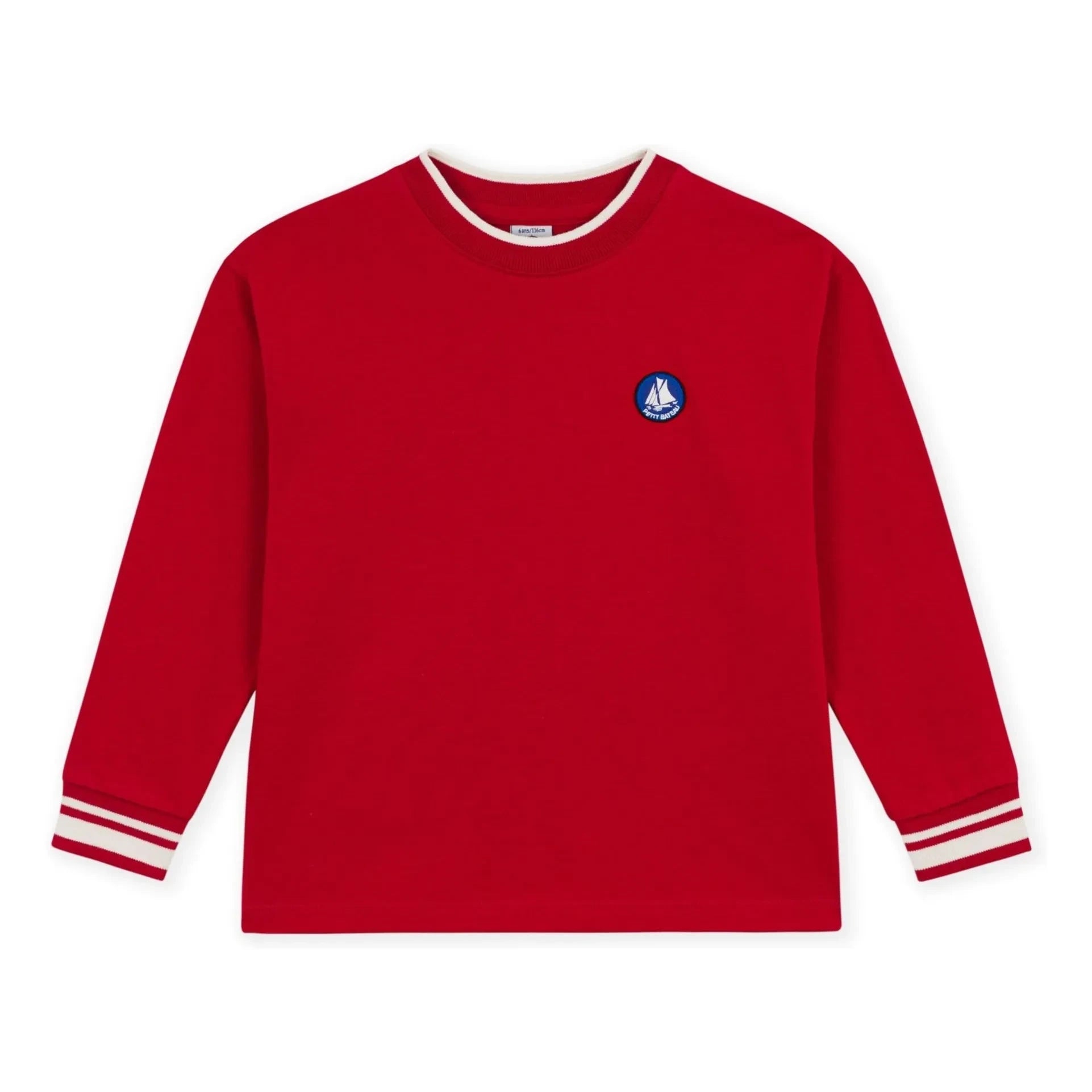 Petit Bateau - Tişört Sweat Organik Pamuk | Kırmızı