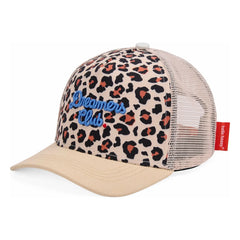 Hello Hossy – Trucker Mütze Leopard gebogener Schirm recycelte Fasern | Creme