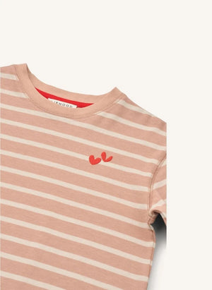 Liewood - Tyler Gestreifter Bio-Baumwoll-T-Shirt | Verwaschenes Rosa