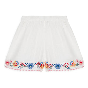 Louise Misha - Vally Bio-Baumwoll-Musselin-Shorts | Weiß