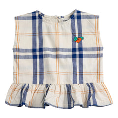 Bobo Choses - Bio-Baumwoll-Baby-Tartan-Oberteil | Ecru