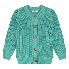 Yuki - Bio-Baumwoll-Raglan-Strickjacke | Türkis