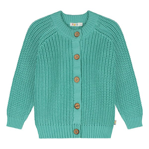 Yuki - Bio-Baumwoll-Raglan-Strickjacke | Türkis