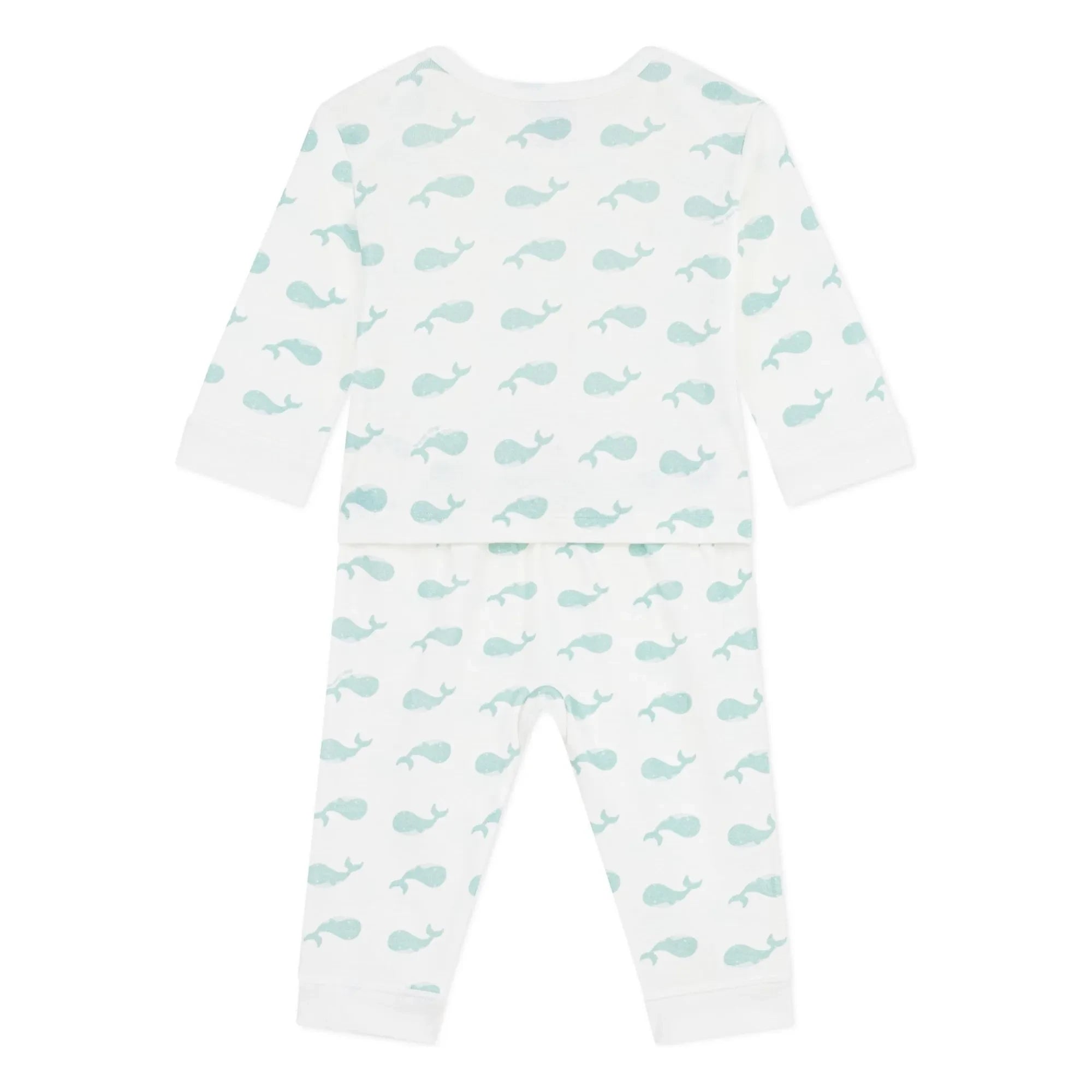 Petit Bateau - Whale Sleep Well Schlafanzug | Ecru