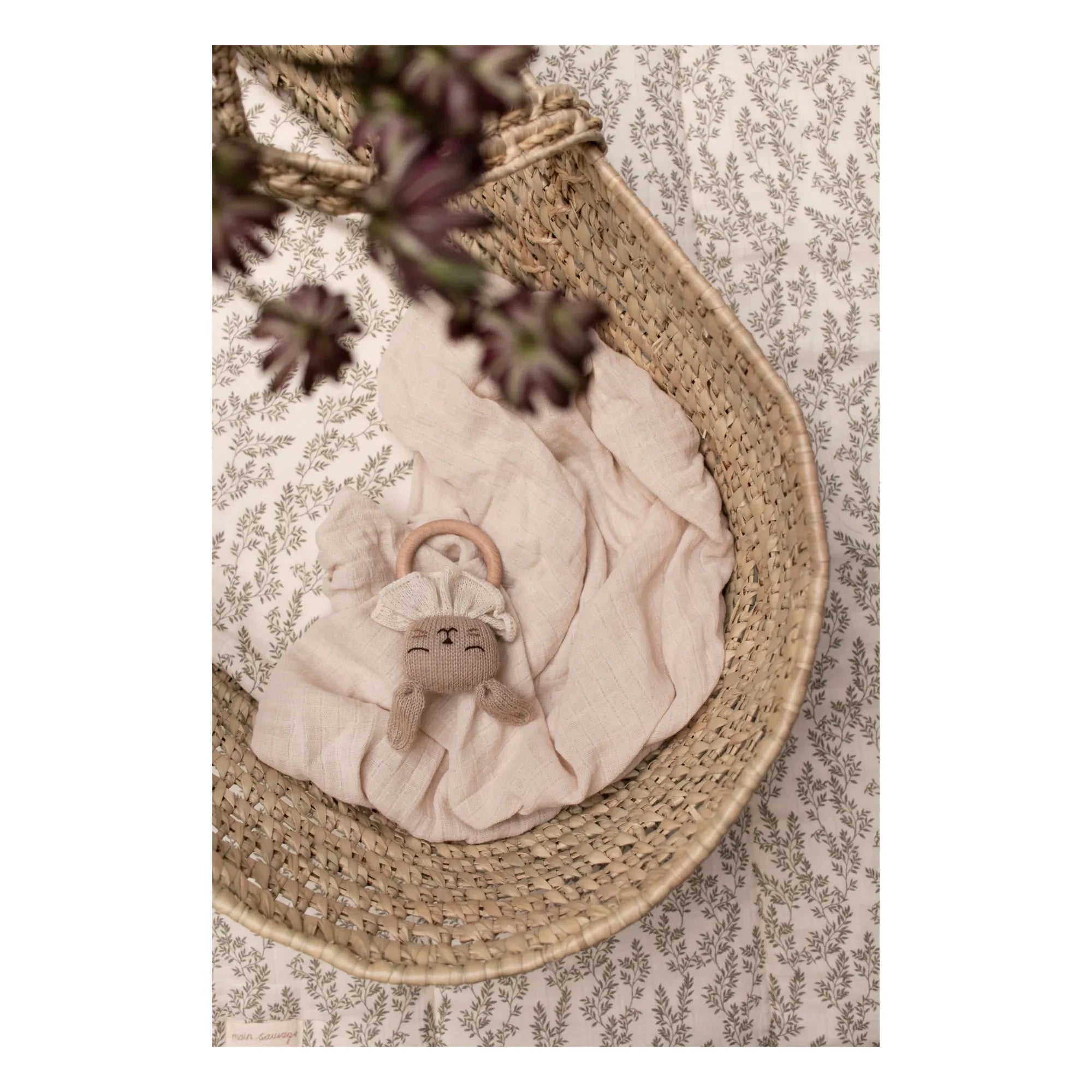 Main Sauvage - Holz-Hase Beißring | Beige