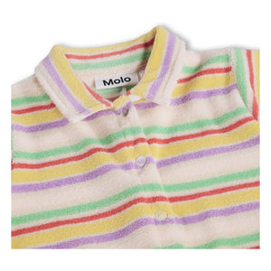 Molo - Fawn Gestreifter Bio-Baumwoll-Strampler | Ecru