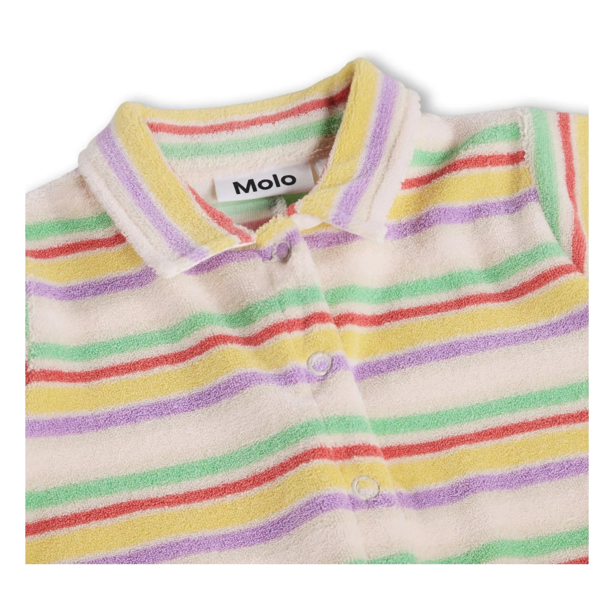 Molo - Fawn Gestreifter Bio-Baumwoll-Strampler | Ecru