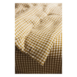 Gabrielle Paris - Gingham Gewaschener Leinen-Bettbezug | Currygelb