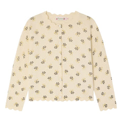 Bonpoint - Lume Fleuri Bio-Baumwolle Strickjacke | Ecru