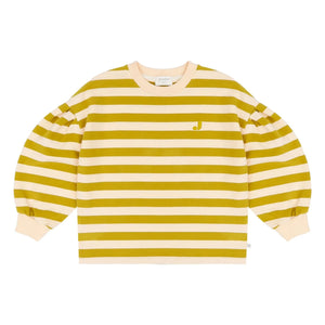 Jenest - Millie gestreiftes Sweatshirt aus Bio-Baumwolle | Senf