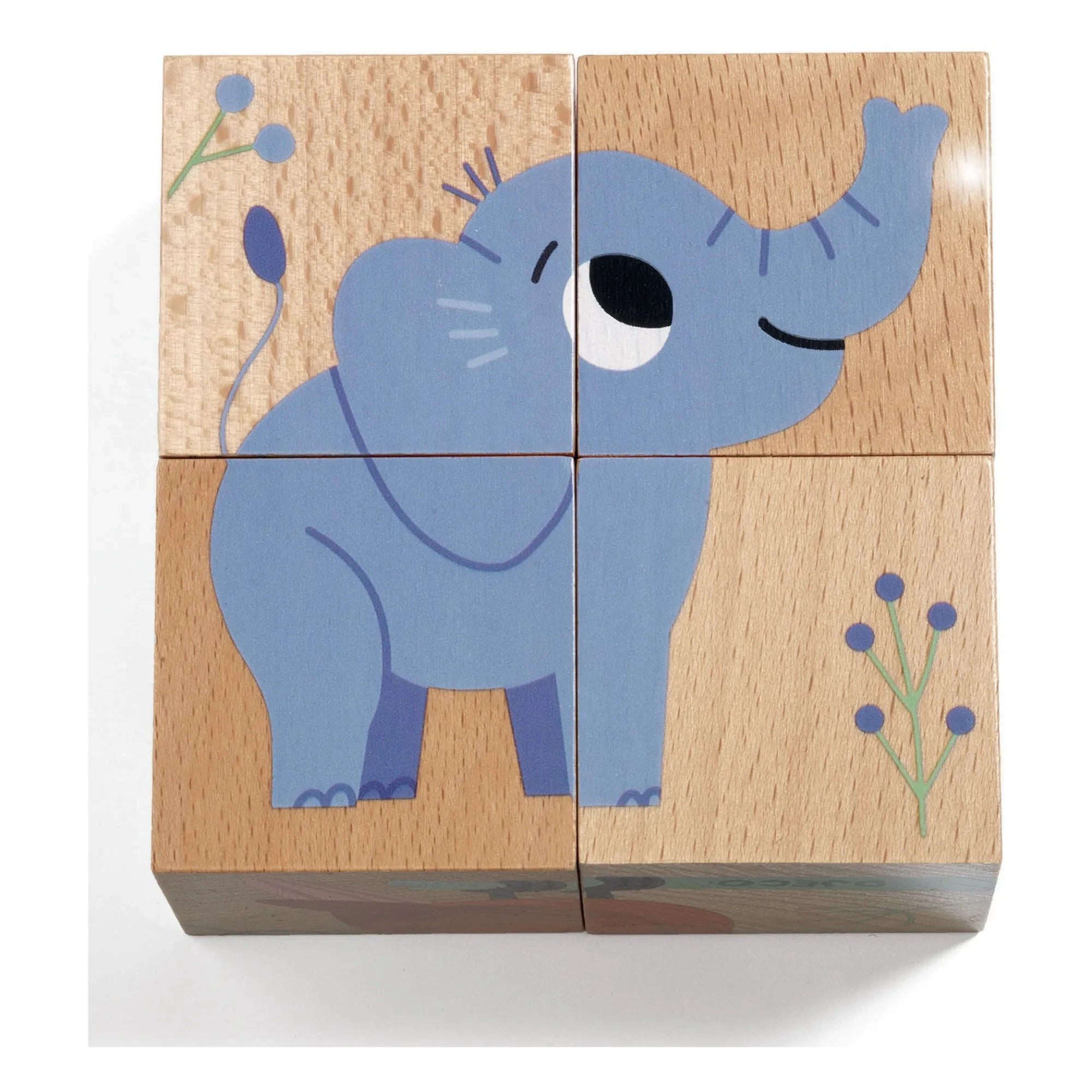 Djeco - Wild & Co Holz-Puzzle-Würfel