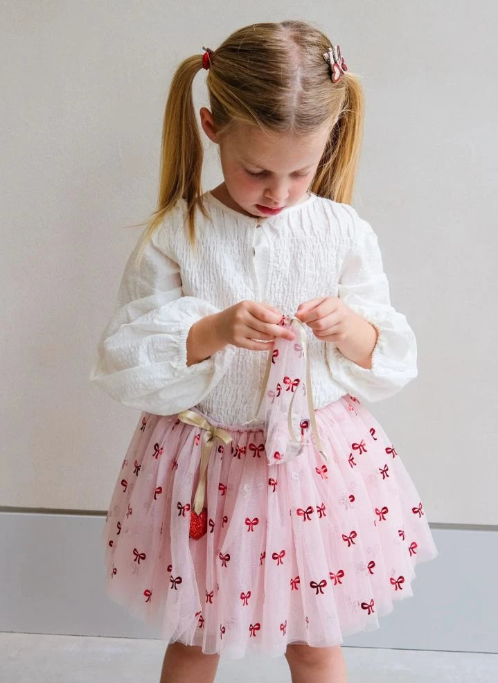 Mimi & Lula - Kittybow scrunchie ve saç tokası kesesi | Pembe