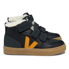 Veja - V-10 Mid Scratch Lined Sneakers | Schwarz