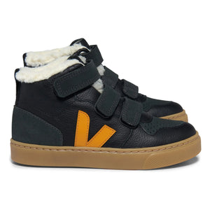 Veja - V-10 Mid Scratch Lined Sneakers | Schwarz