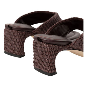BY FAR - Dasha Deri ve Raphia Sandalen | Weinrot