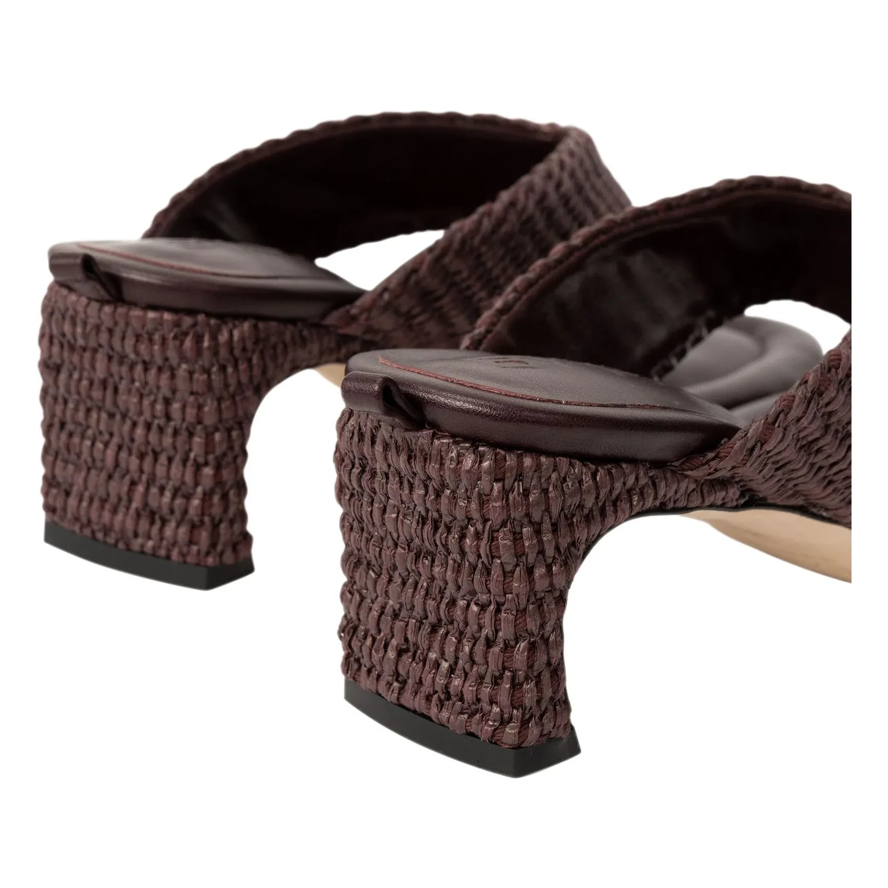 BY FAR - Dasha Deri ve Raphia Sandalen | Weinrot