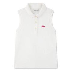 Lacoste - Ärmelloses Poloshirt aus Bio-Baumwolle mit Logo | Gebrochenes Weiß