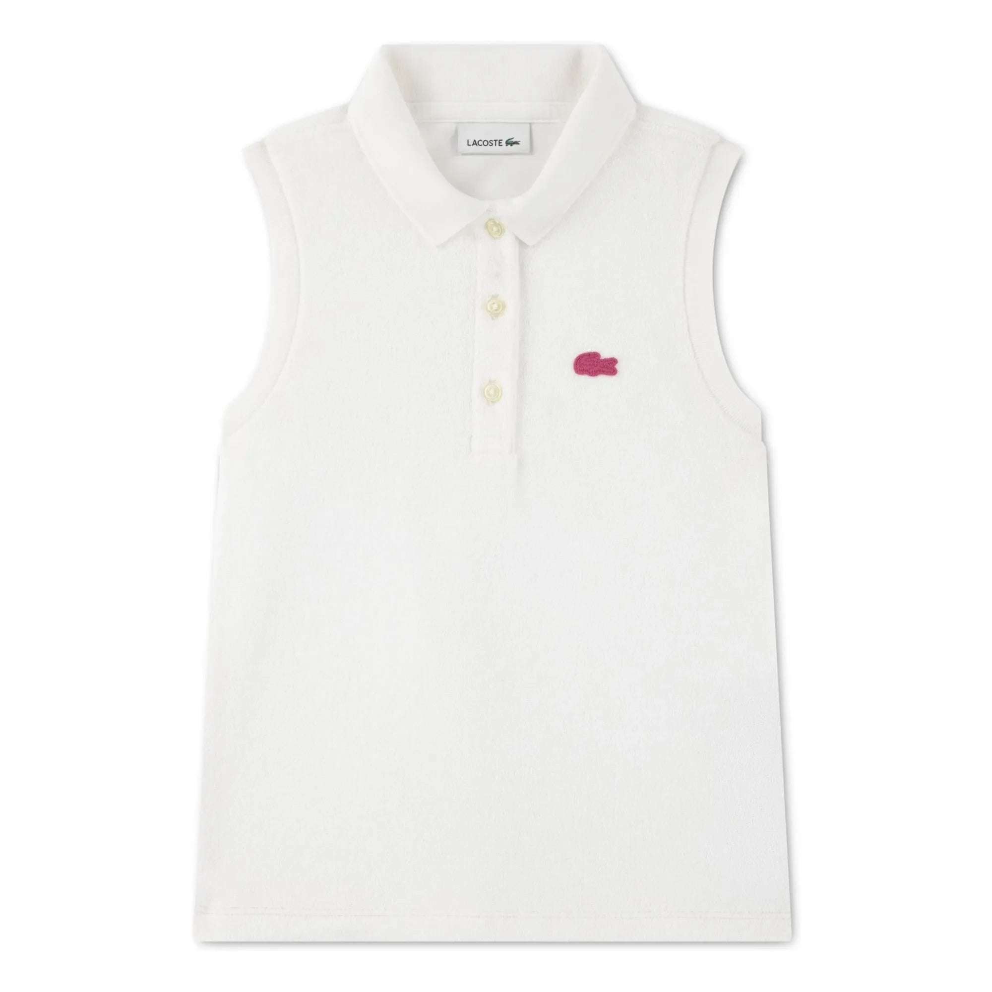 Lacoste - Ärmelloses Poloshirt aus Bio-Baumwolle mit Logo | Gebrochenes Weiß