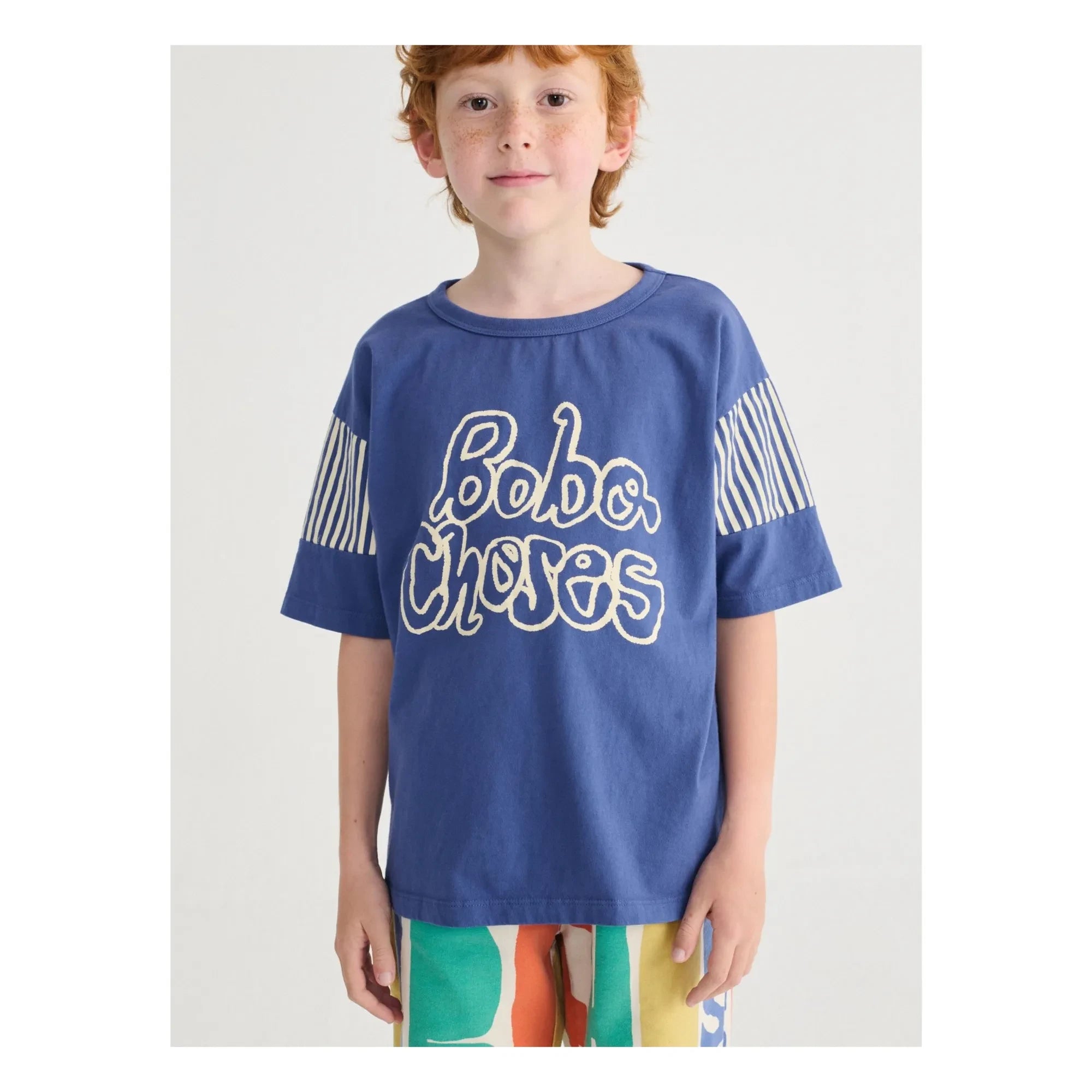 Bobo Choses - Bobo Choses Gestreiftes T-Shirt aus Bio-Baumwolle | Blau