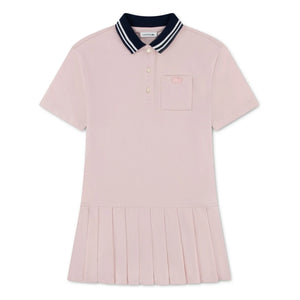 Lacoste - Gerüschtes Polokleid aus Bio-Baumwolle | Blassrosa