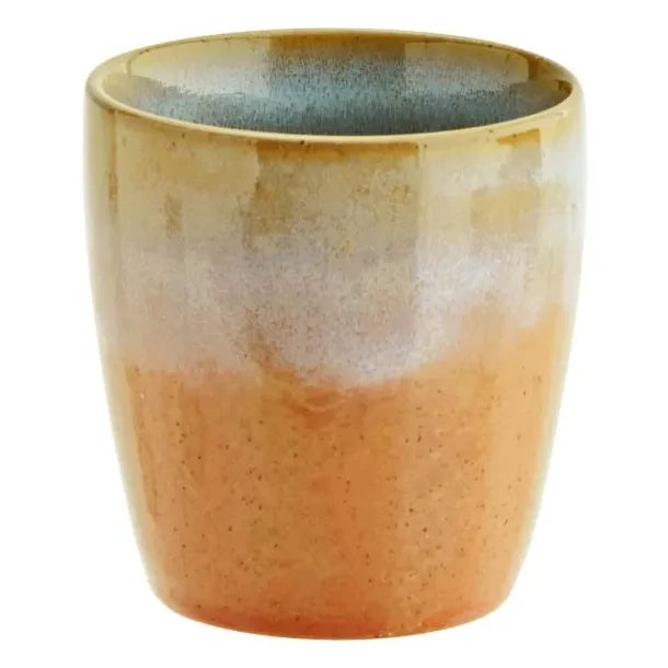 Madam Stoltz - Steingrau Tassen - 2er Set | Orange
