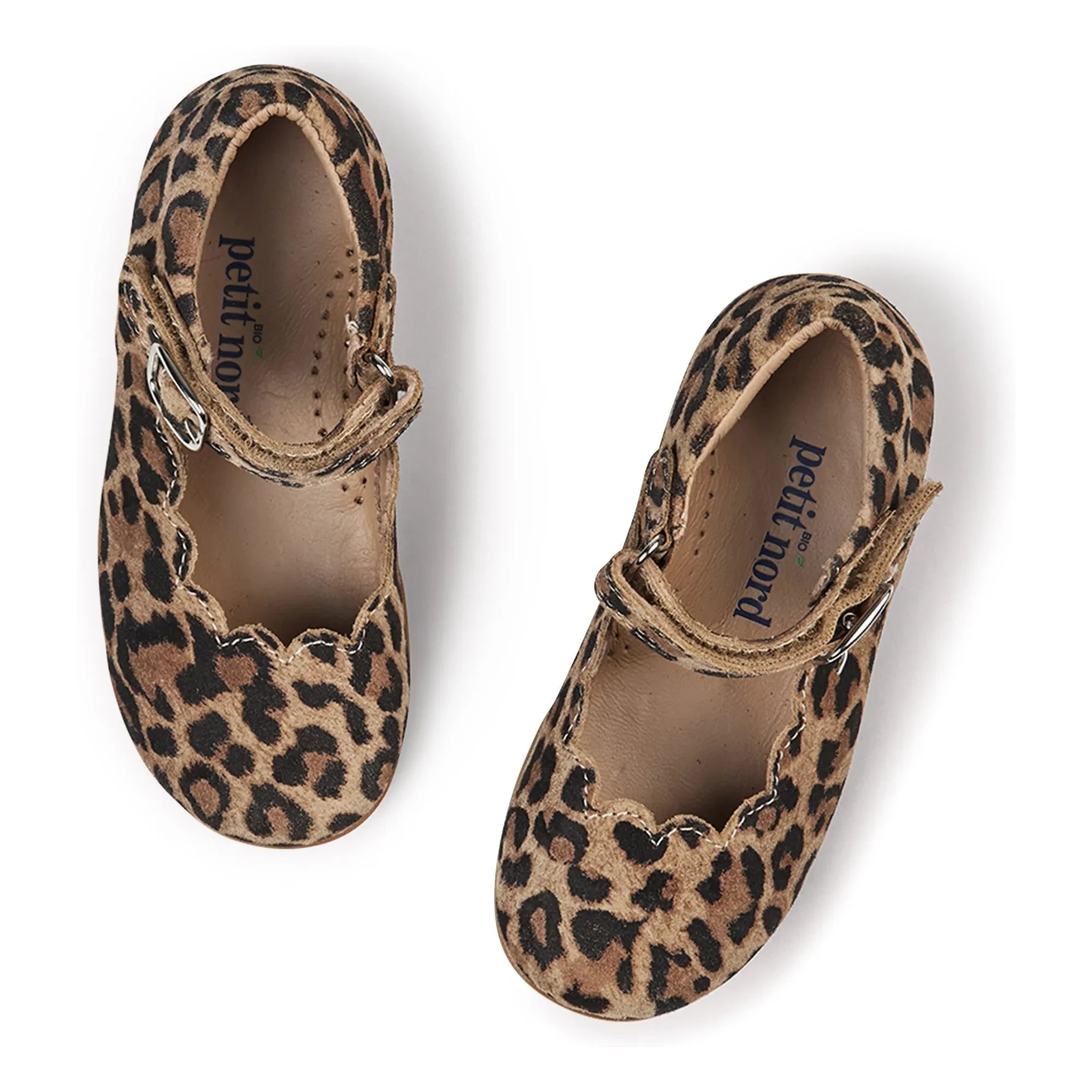Petit Nord - Scallop Mary Jane Leopard | Braun