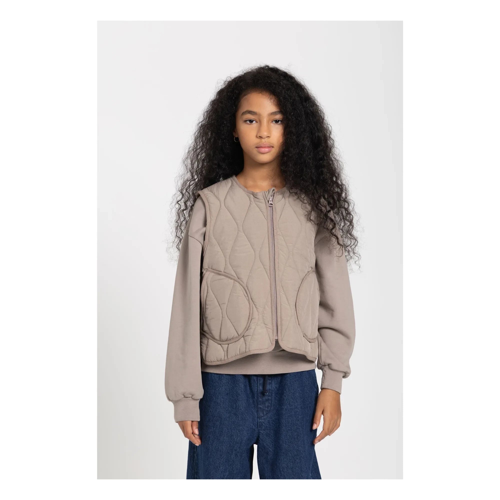 Smallable Kid - Ärmellose Stepp-Cheer-Jacke | Dunkelgrau