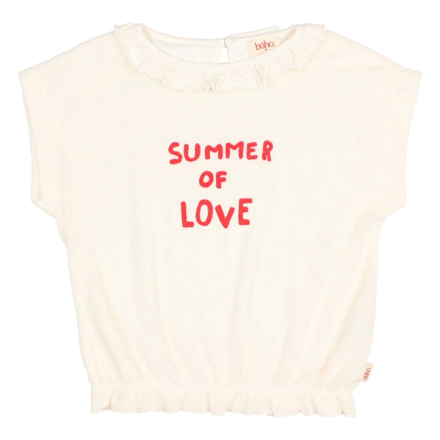 Búho - Summer Of Love Volant-Frottee-T-Shirt | Ecru
