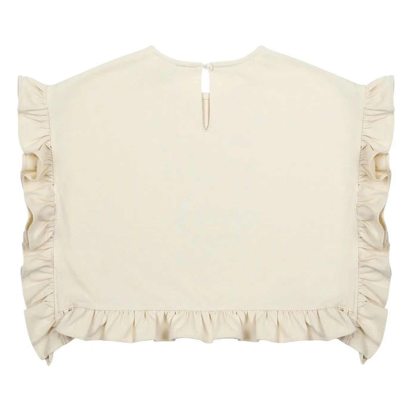 Jelly Mallow - Kirsche Augen Rüschen T-Shirt | Elfenbein