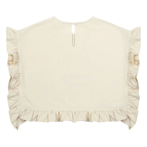 Jelly Mallow - Kirsche Augen Rüschen T-Shirt | Elfenbein